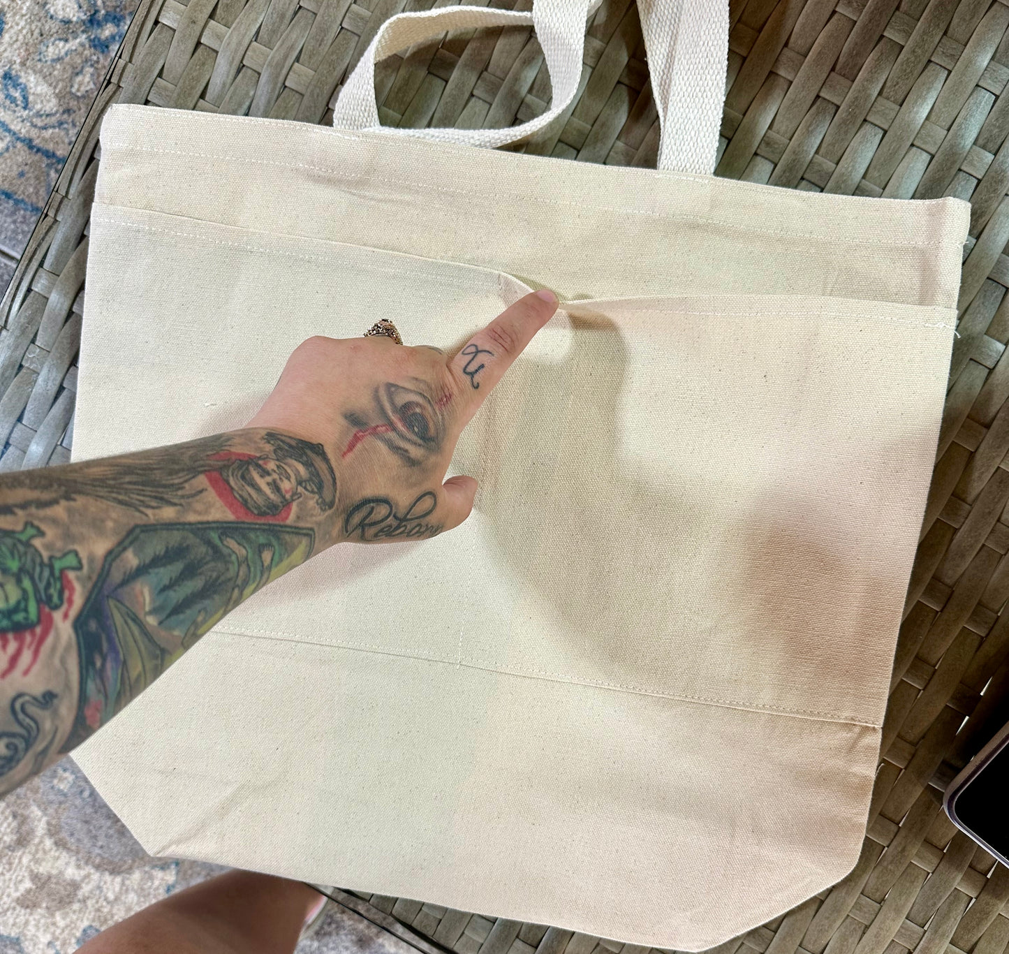 Everything is Fine Embroidered Canvas Bag