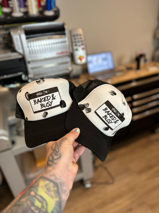 Hello I’m: Baked&Busy Foam Trucker Hat