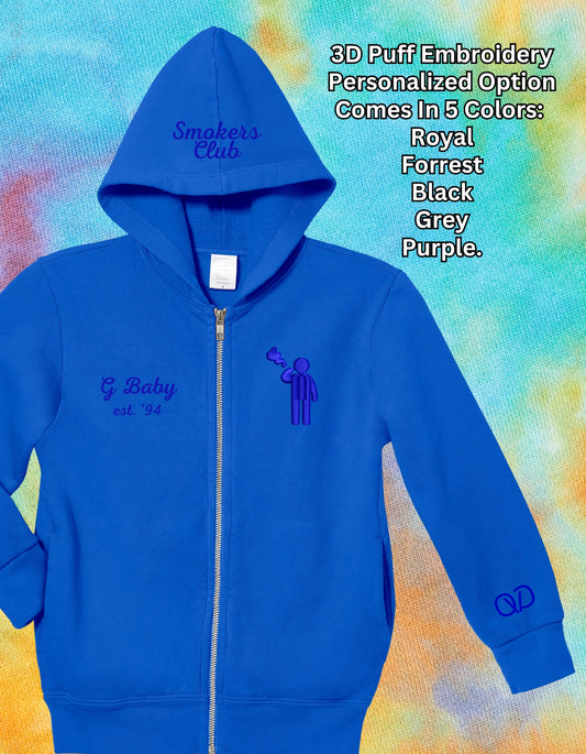 3D Personalized Smokers Club Zip Up