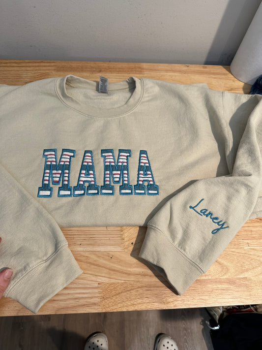 MAMA/NANA Embroidered Crewnecks - Amber