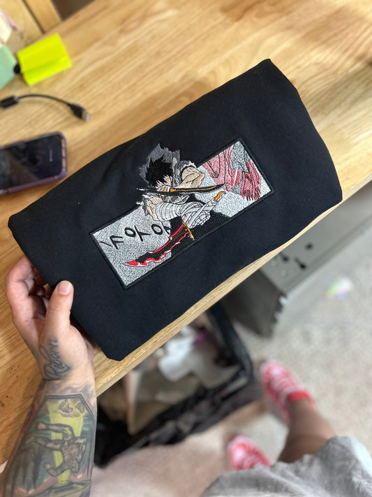 JinWoo SoloLeveling Embroidered Anime Crewneck
