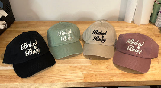 NEW Baked&Busy Embroidered Dad Hats