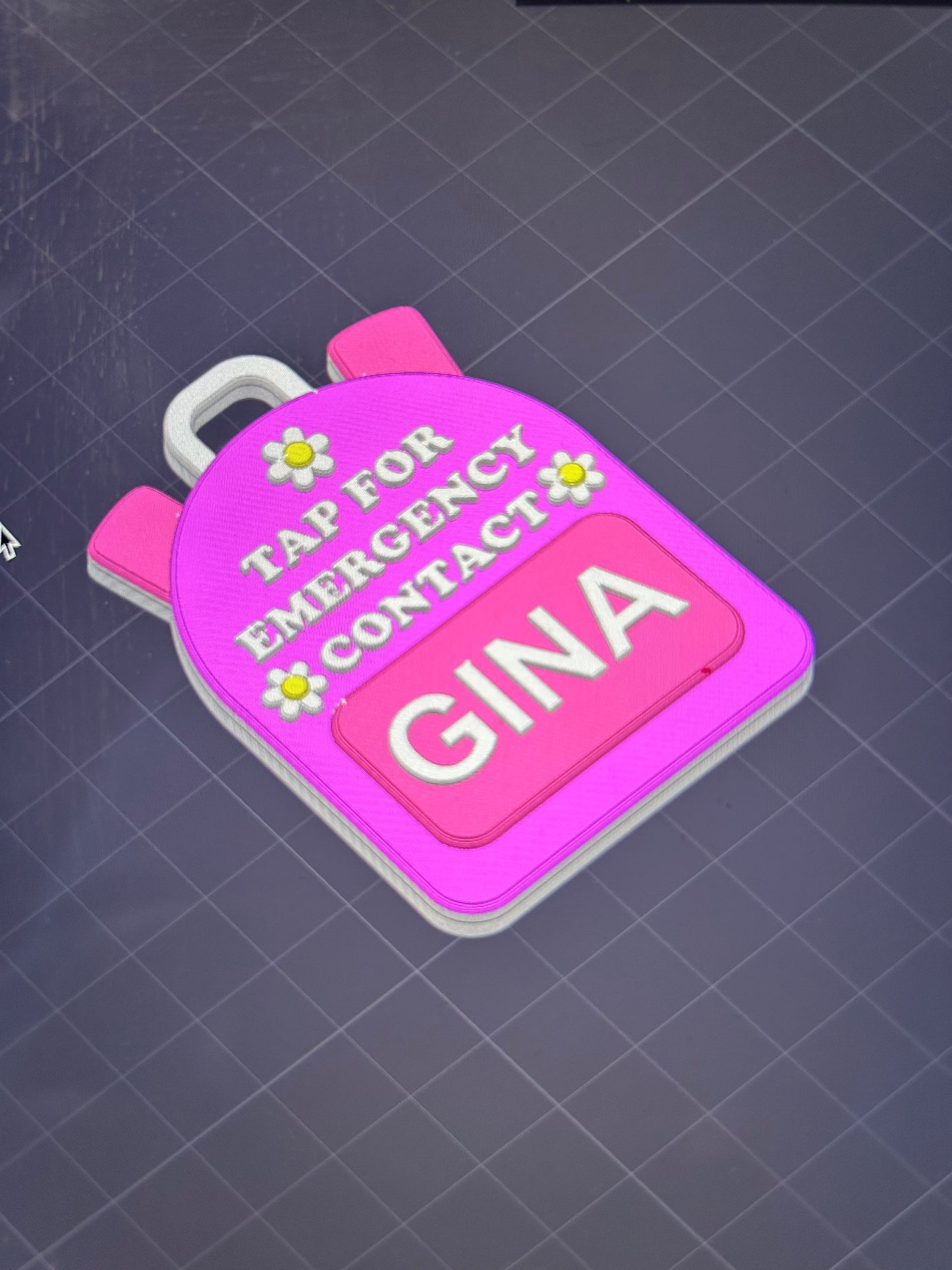 Personalized Emergency BookBag Tap Keychain