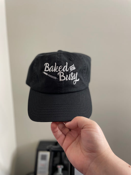 New Baked&Busy Embroidered Dad Hats
